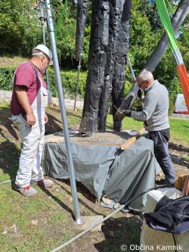 Obnova spomenika NOB (avtorja Draga Tršarja) v Parku Evropa zaključena (4)